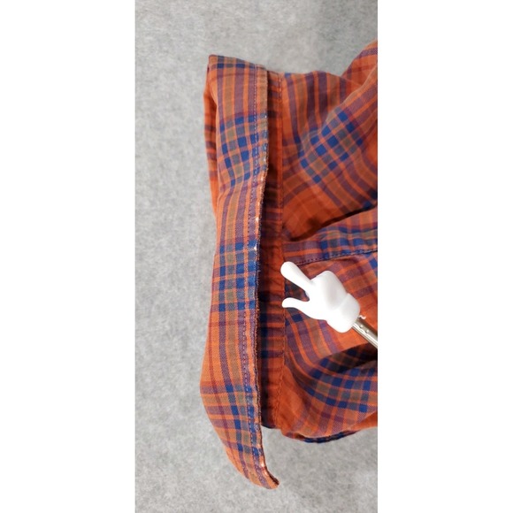 Patagonia Orange and Blue Plaid Casual Button Down Shirt - Picture 10 of 10